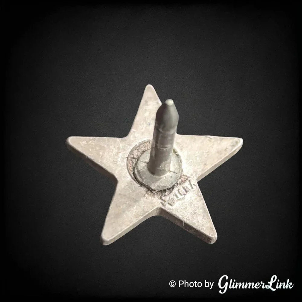 Vintage Tiny Blue Pentagon Star Sterling Silver Tack Pin